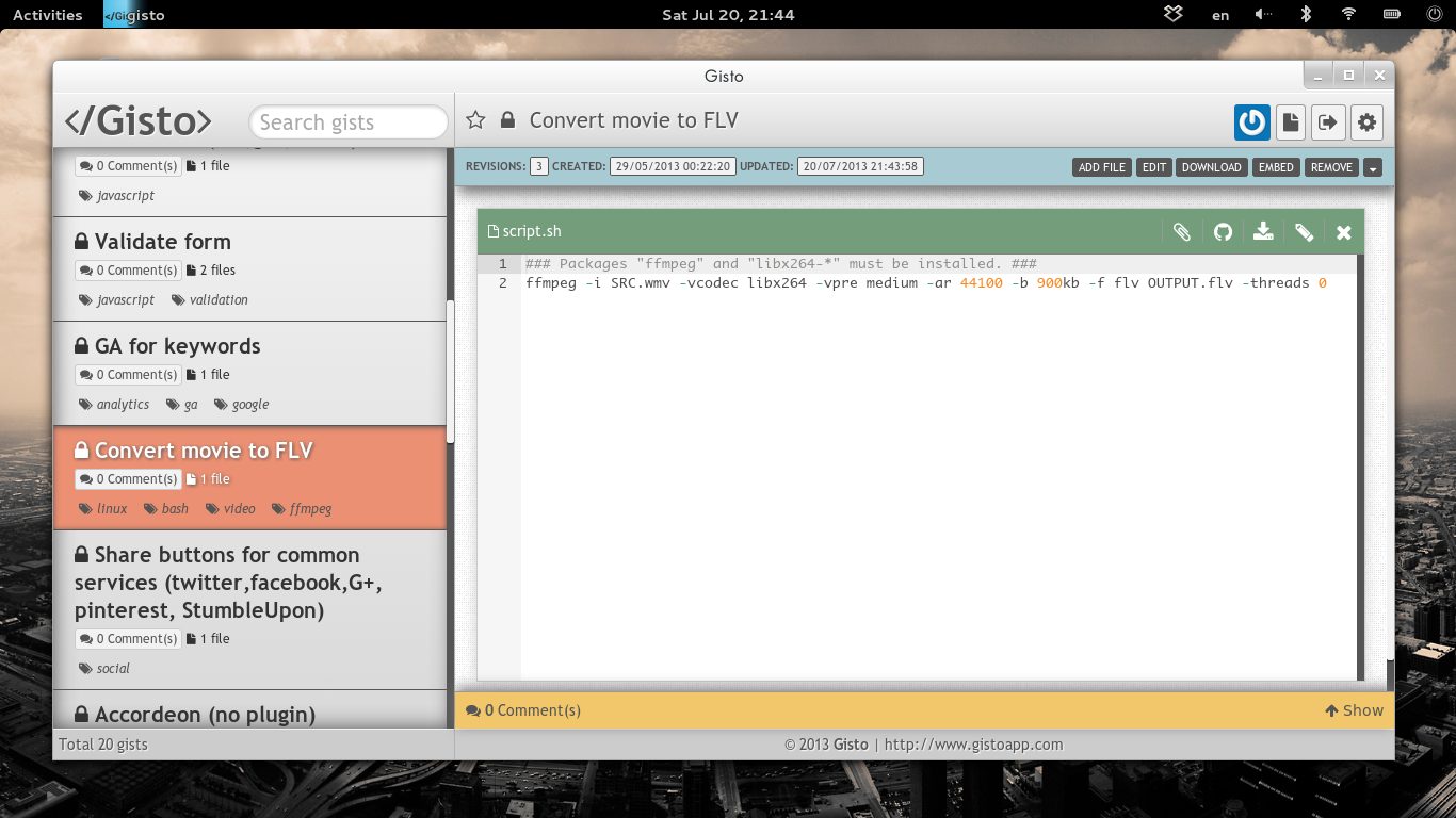 Cross-platform Desktop GitHub Gist code snippet manager